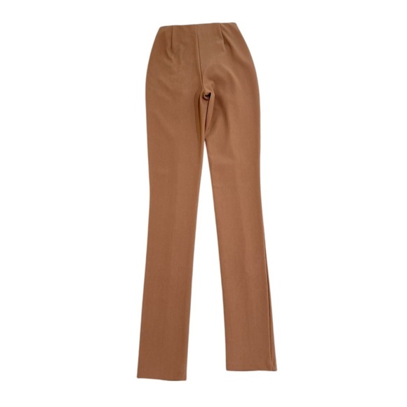 Zara tan high waisted split hem legging pants pull on stretchy size small - Picture 2 of 6